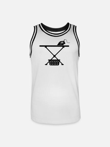 Iron srichplak and laundry basket - Men's Basketball Jersey - white/black