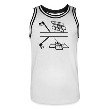 High-pressure sprayer façade cleaning - Men's Basketball Jersey - white/black - Front - AI Model Male 185 dark (185cm)