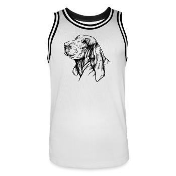 Bracco Italiano Portrait black - Men's Basketball Jersey - white/black - Front - AI Model Male 185 dark (185cm)