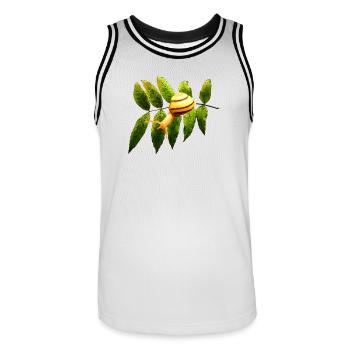 süße tiermotive, zweig mit Garten Bänderschnecke - Männer Basketball-Trikot - Weiß/Schwarz - Vorne - AI Model Male 185 dark (185cm)