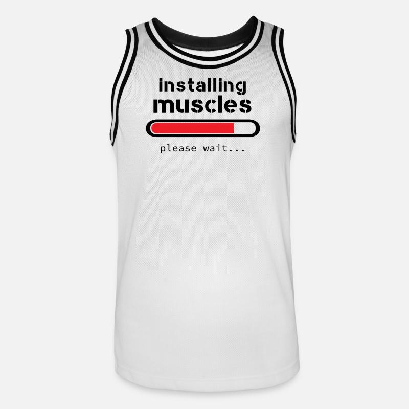 installing muscles - Maillot de basket Homme - blanc/noir