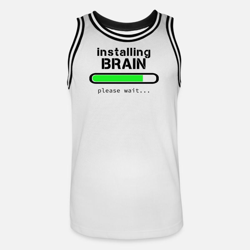 Installing Brain - Maillot de basket Homme - blanc/noir