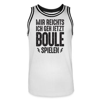 Mir reichts ich geh jetzt Boule spielen Petanque - Männer Basketball-Trikot - Weiß/Schwarz - Vorne - AI Model Male 185 dark (185cm)