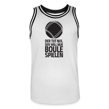 Der tut nix der will nur Boule spielen Petanque - Männer Basketball-Trikot - Weiß/Schwarz - Vorne - AI Model Male 185 dark (185cm)