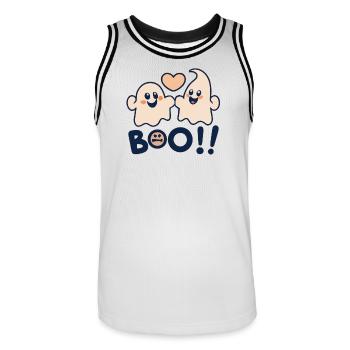 boo - Männer Basketball-Trikot - Weiß/Schwarz - Vorne - AI Model Male 185 dark (185cm)