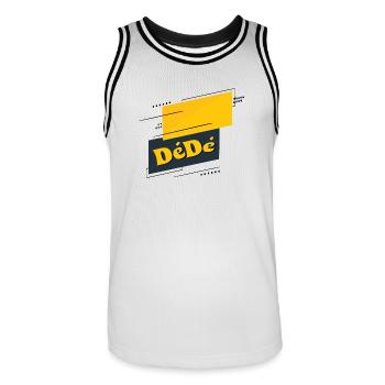 Dédé - Männer Basketball-Trikot - Weiß/Schwarz - Vorne - AI Model Male 185 dark (185cm)