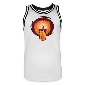Kerze Scheinen Illustration Symbol Grafik Licht - Männer Basketball-Trikot - Weiß/Schwarz - Vorne - AI Model Male 185 dark (185cm)