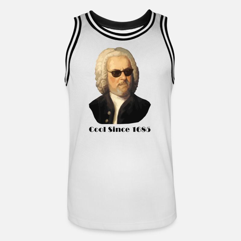 Johann Sebastian Bach – Cool con occhiali da sole e - Maglia da basket per uomo - bianco/nero
