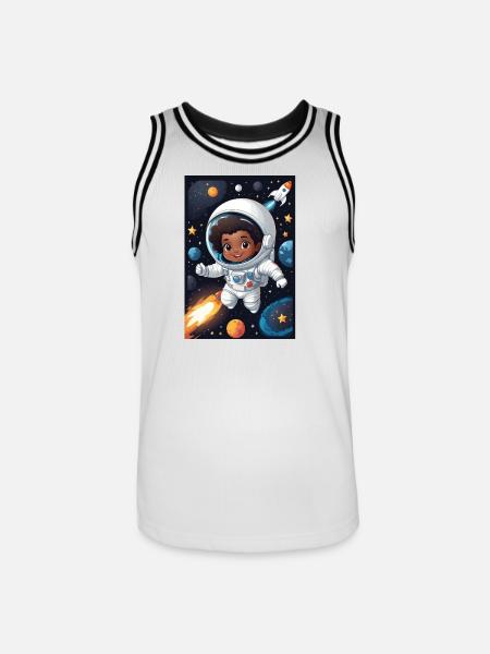 Space child with astronaut suit - Men's Basketball Jersey - white/black