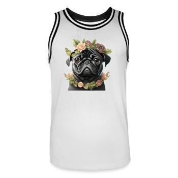 Carlin avec couronne - Maillot de basket Homme - blanc/noir - Devant - AI Model Male 185 dark (185cm)
