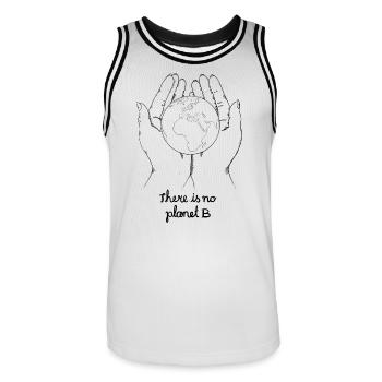There is no planet b - Männer Basketball-Trikot - Weiß/Schwarz - Vorne - AI Model Male 185 dark (185cm)
