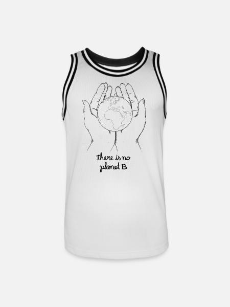There is no planet b - Männer Basketball-Trikot - Weiß/Schwarz
