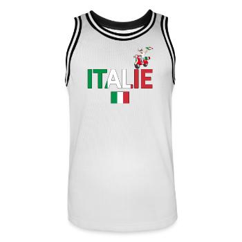Italie - Maillot de basket Homme - blanc/noir - Devant - AI Model Male 185 dark (185cm)