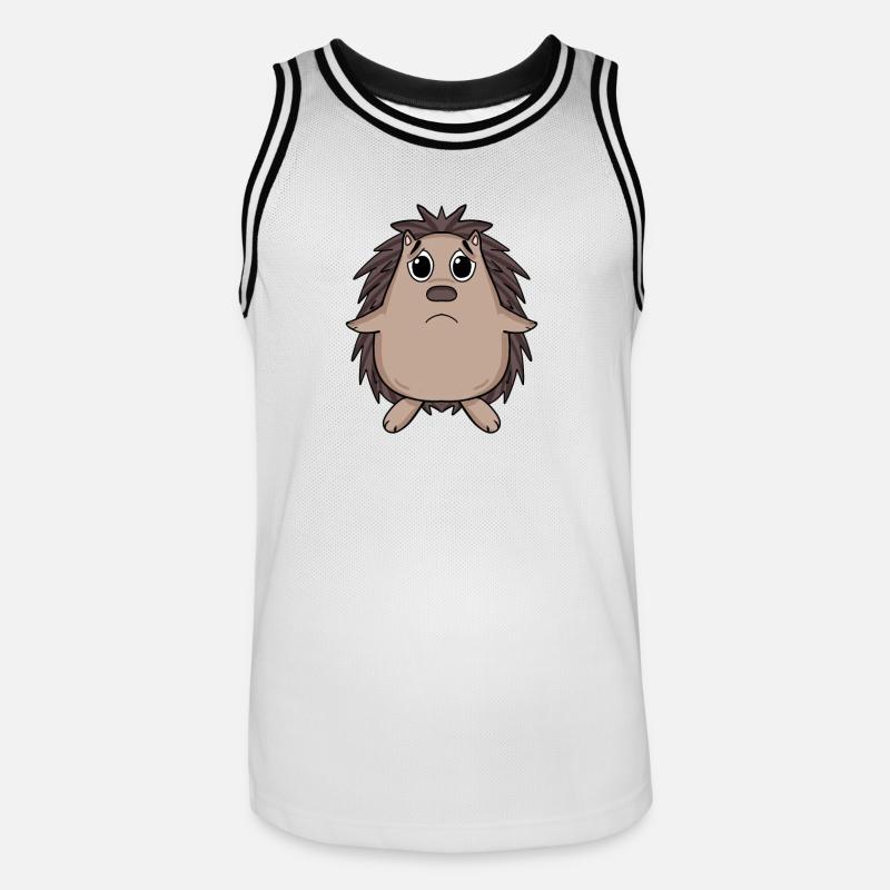 Hérisson triste - Hérisson triste - Maillot de basket Homme - blanc/noir