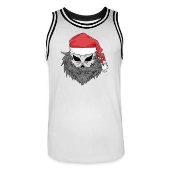 Crâne de Père Noël - Maillot de basket Homme - blanc/noir - Devant - AI Model Male 185 dark (185cm)