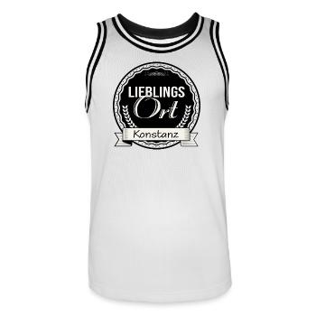 Lieblingsort Konstanz - Männer Basketball-Trikot - Weiß/Schwarz - Vorne - AI Model Male 185 dark (185cm)