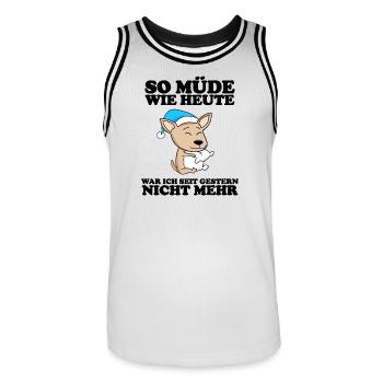 Müde Spruch Verschlafen Schlafen Ausschlafen Faul - Männer Basketball-Trikot - Weiß/Schwarz - Vorne - AI Model Male 185 dark (185cm)