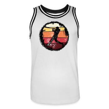 Baseball Sunset Silhouette - Men's Basketball Jersey - white/black - Front - AI Model Male 185 dark (185cm)