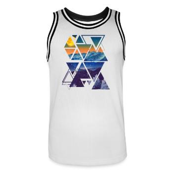 Nature - Men's Basketball Jersey - white/black - Front - AI Model Male 185 dark (185cm)