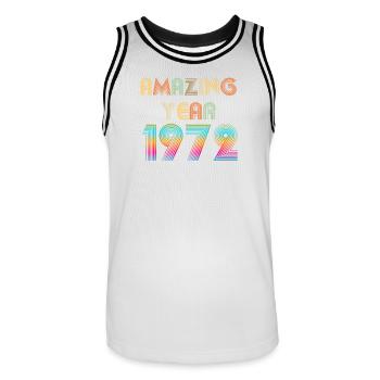 Amazing YEAR 1972 - Maillot de basket Homme - blanc/noir - Devant - AI Model Male 185 dark (185cm)