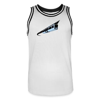 Wuppertal Schwebebahn bunt - Männer Basketball-Trikot - Weiß/Schwarz - Vorne - AI Model Male 185 dark (185cm)