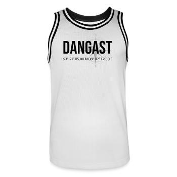 Koordinaten Dangast - Männer Basketball-Trikot - Weiß/Schwarz - Vorne - AI Model Male 185 dark (185cm)