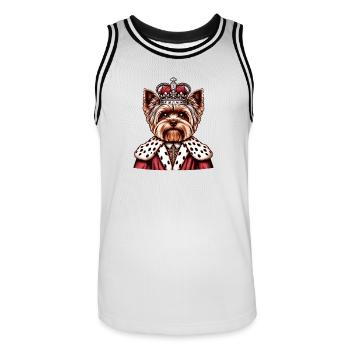 Yorkshire Terrier König - Männer Basketball-Trikot - Weiß/Schwarz - Vorne - AI Model Male 185 dark (185cm)
