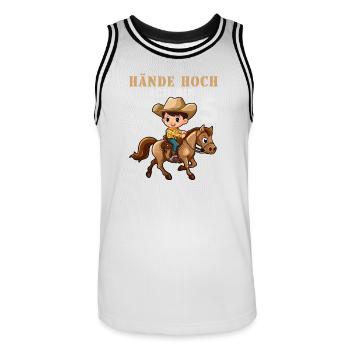 Cowboy Sheriff 5 Geburtstag 5 Jahre Cowboy Kostüm - Männer Basketball-Trikot - Weiß/Schwarz - Vorne - AI Model Male 185 dark (185cm)