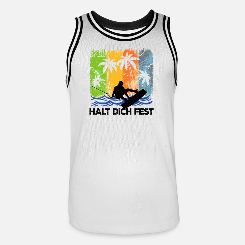 Wakeboard Kitesurfer Statement Surf Stunt Wave - Maillot de basket Homme - blanc/noir
