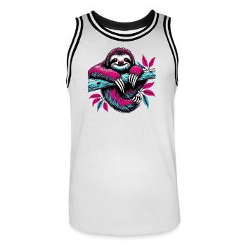 Paresse - Maillot de basket Homme - blanc/noir - Devant - AI Model Male 185 dark (185cm)