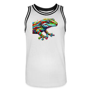 Gecko - Maillot de basket Homme - blanc/noir - Devant - AI Model Male 185 dark (185cm)