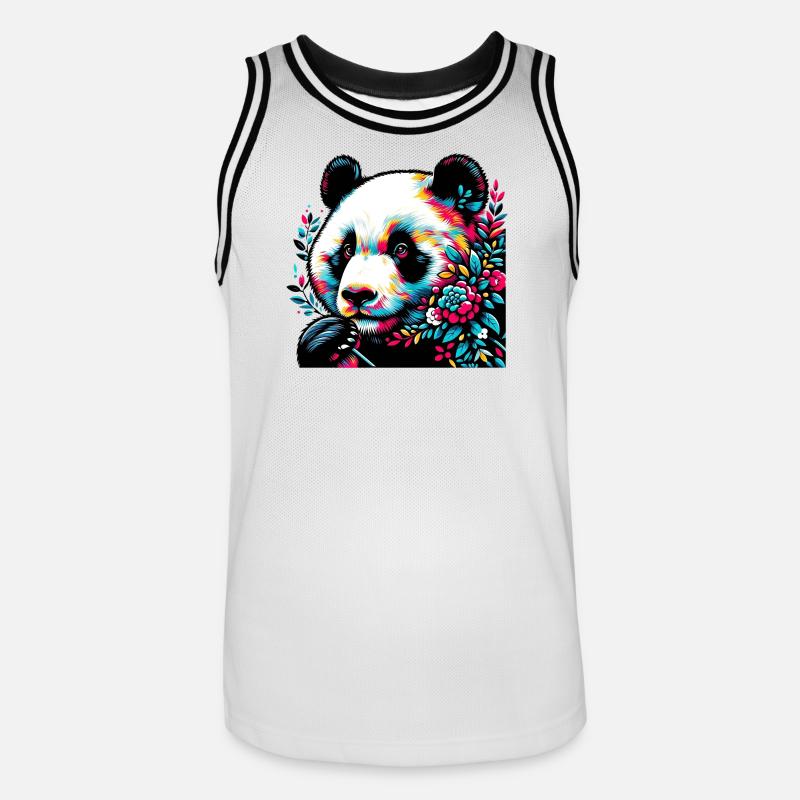 Panda - Maillot de basket Homme - blanc/noir