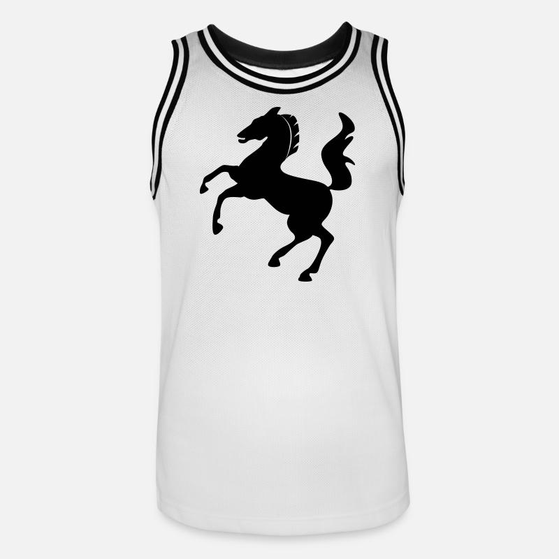 Pferd Symbol dynamisch springend - Männer Basketball-Trikot - Weiß/Schwarz
