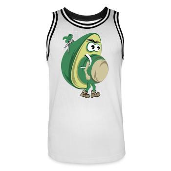 funny avocado hiking nature forest icon icon - Men's Basketball Jersey - white/black - Front - AI Model Male 185 dark (185cm)