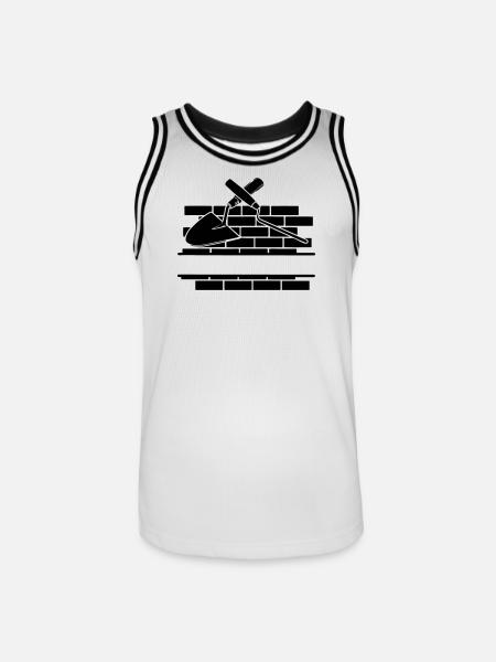 Joint nail and trowel with wall - Men's Basketball Jersey - white/black