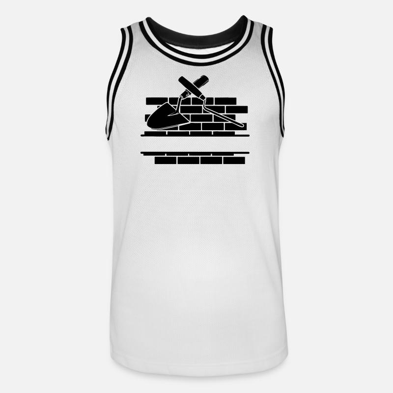 Clou et truelle joints avec le mur - Maillot de basket Homme - blanc/noir