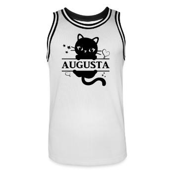 Tee shirt idée cadeau t-shirt Augusta - Maillot de basket Homme - blanc/noir - Devant - AI Model Male 185 dark (185cm)