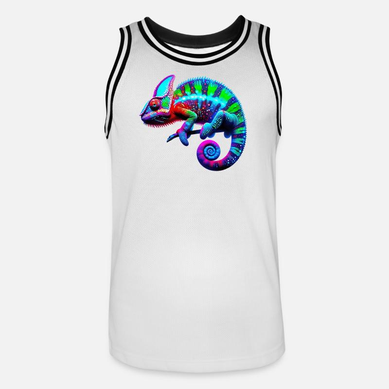 Camaleonte - Maglia da basket per uomo - bianco/nero