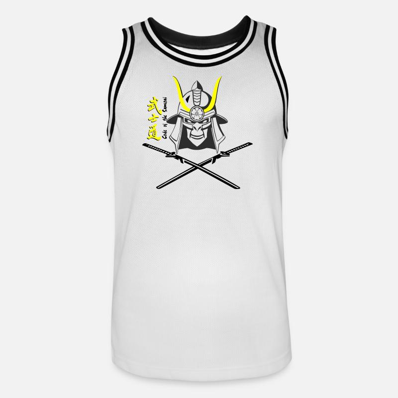 Samuraihelm Kabuto 5 - Männer Basketball-Trikot - Weiß/Schwarz