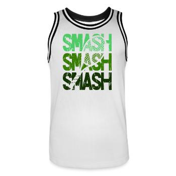 Tennis Smash Schmetterball Racket Design Hoodie - Männer Basketball-Trikot - Weiß/Schwarz - Vorne - AI Model Male 185 dark (185cm)