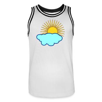 Sun behind cloud - Men's Basketball Jersey - white/black - Front - AI Model Male 185 dark (185cm)