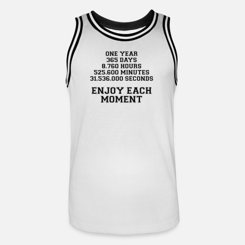 Profitez de l’instant. Le temps comme élément de la vie. - Maillot de basket Homme - blanc/noir