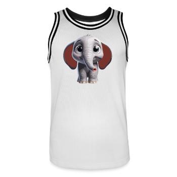 Cute Elephant Art Design - Men's Basketball Jersey - white/black - Front - AI Model Male 185 dark (185cm)