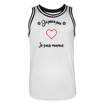 ICH KANN NICHT. OMA - Männer Basketball-Trikot - Weiß/Schwarz - Vorne - AI Model Male 185 dark (185cm)