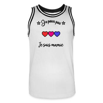 OMA. ICH KANN NICHT - Männer Basketball-Trikot - Weiß/Schwarz - Vorne - AI Model Male 185 dark (185cm)