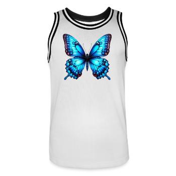 Schmetterling - Männer Basketball-Trikot - Weiß/Schwarz - Vorne - AI Model Male 185 dark (185cm)