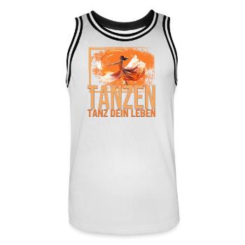 Tanz dein Leben - Männer Basketball-Trikot - Weiß/Schwarz - Vorne - AI Model Male 185 dark (185cm)