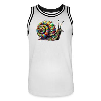 Escargot - Maillot de basket Homme - blanc/noir - Devant - AI Model Male 185 dark (185cm)