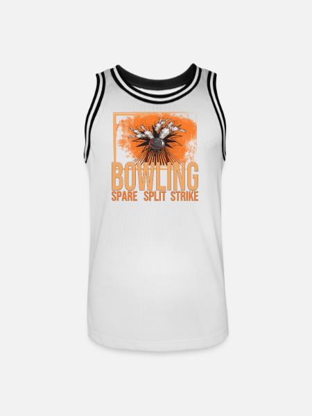 Bowling - Spare - Split - Strike - Männer Basketball-Trikot - Weiß/Schwarz