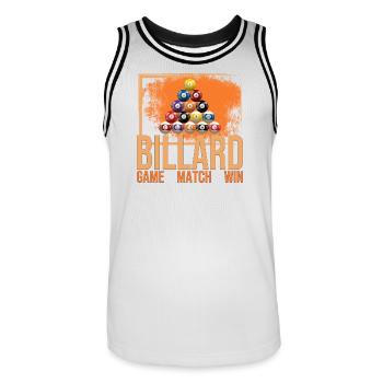 Game - Match - Win - Billard - Männer Basketball-Trikot - Weiß/Schwarz - Vorne - AI Model Male 185 dark (185cm)